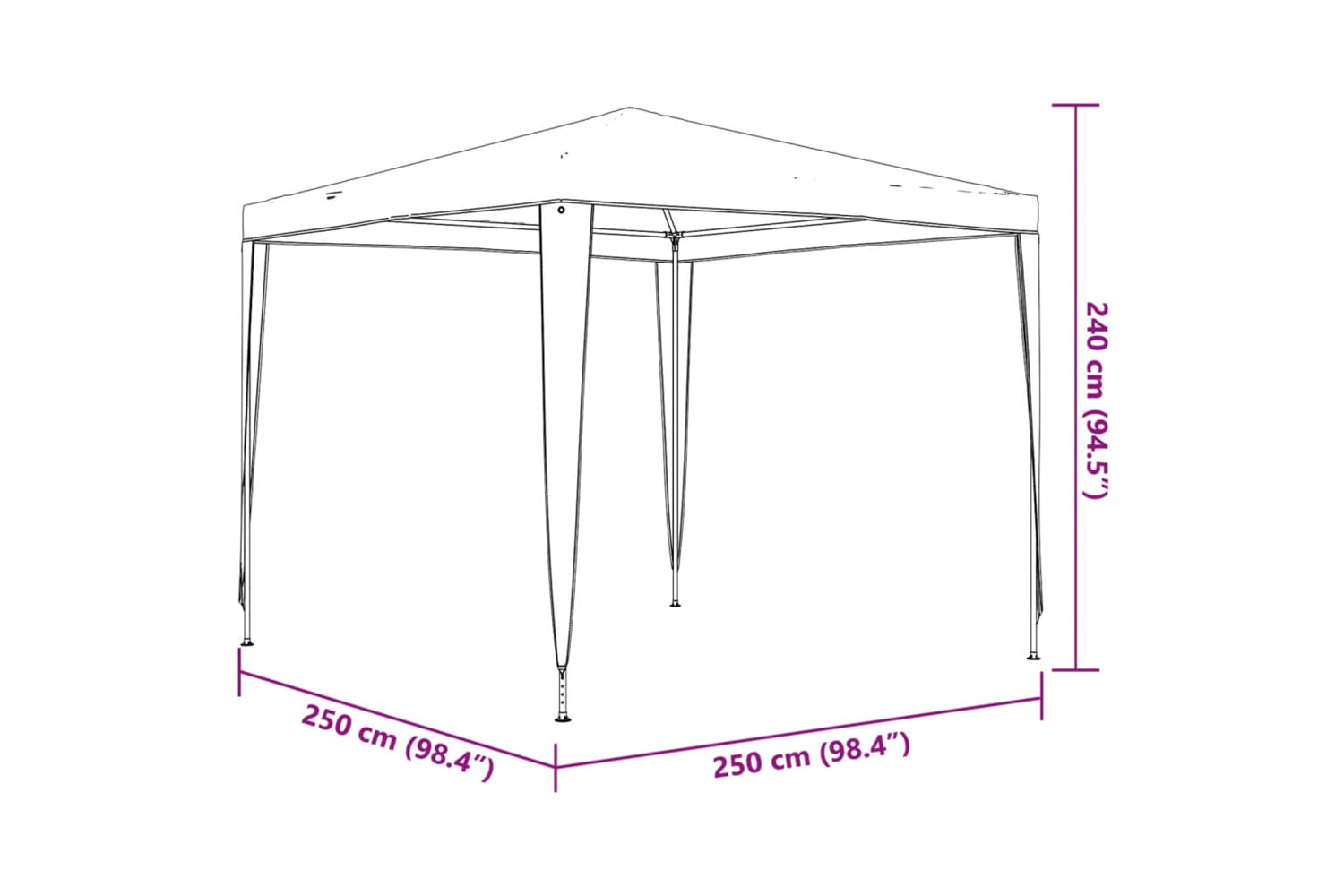 Vidaxl 48502 Party Tent 2.5x2.5 M Blue-7