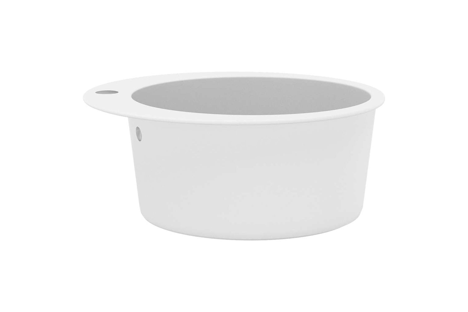 Vidaxl Granite Kitchen Sink Single Basin Round White-5