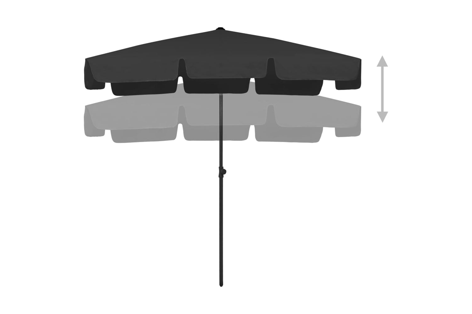 vidaXL 314733 Beach Umbrella Black 200x125cm-3