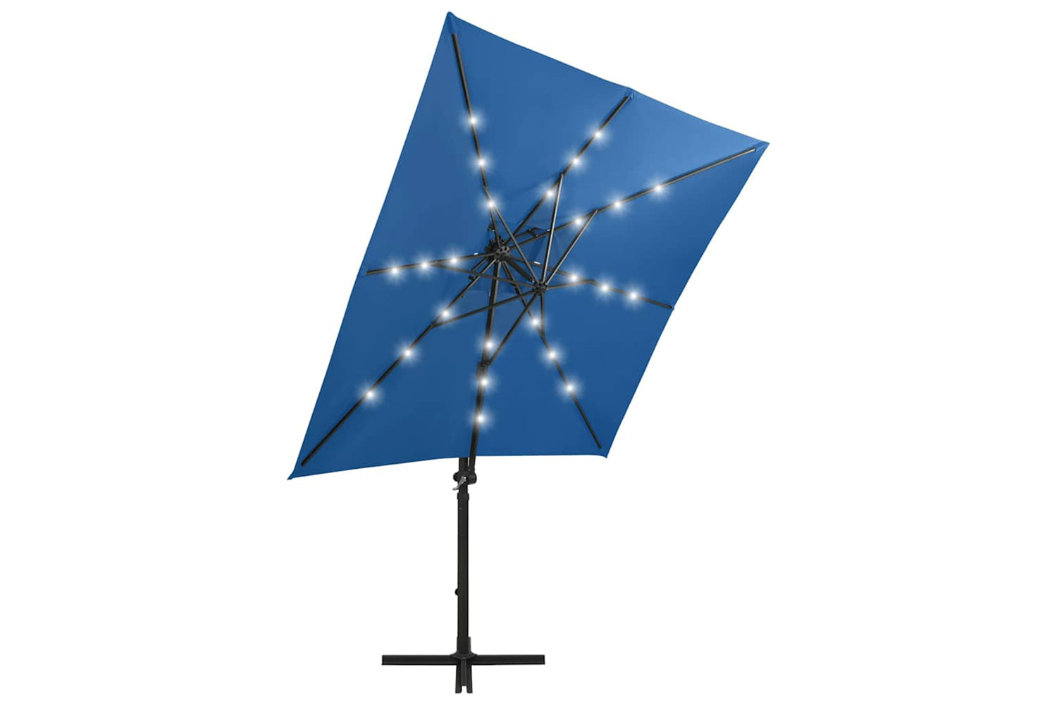 Vidaxl 312325 Cantilever Umbrella With Pole And Led Lights Azure Blue 250 Cm-3