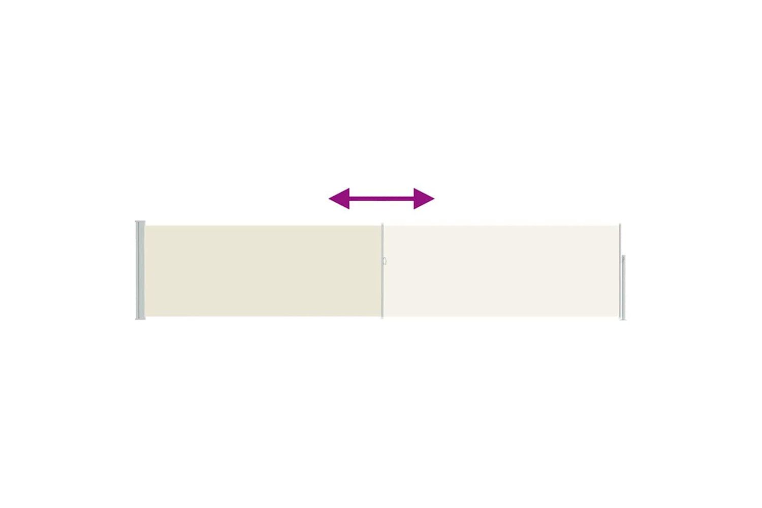 vidaXL 48383 Patio Retractable Side Awning 100x500cm Cream-6