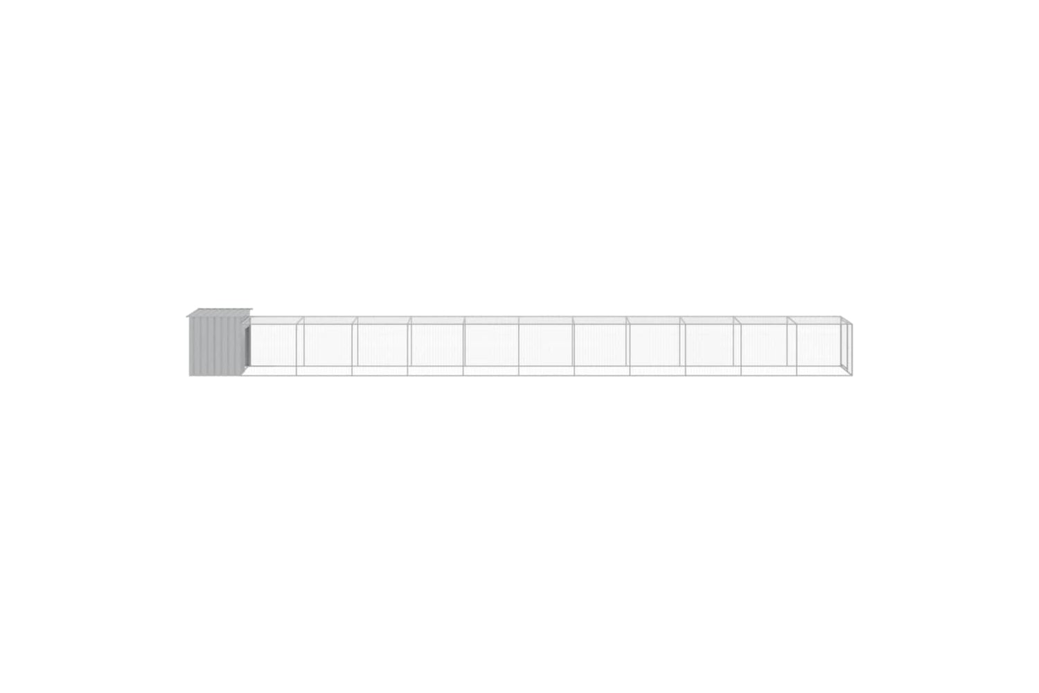 vidaXL 3189098 Chicken Cage With Run Light Grey 110x1221x110cm Galvanised Steel-3