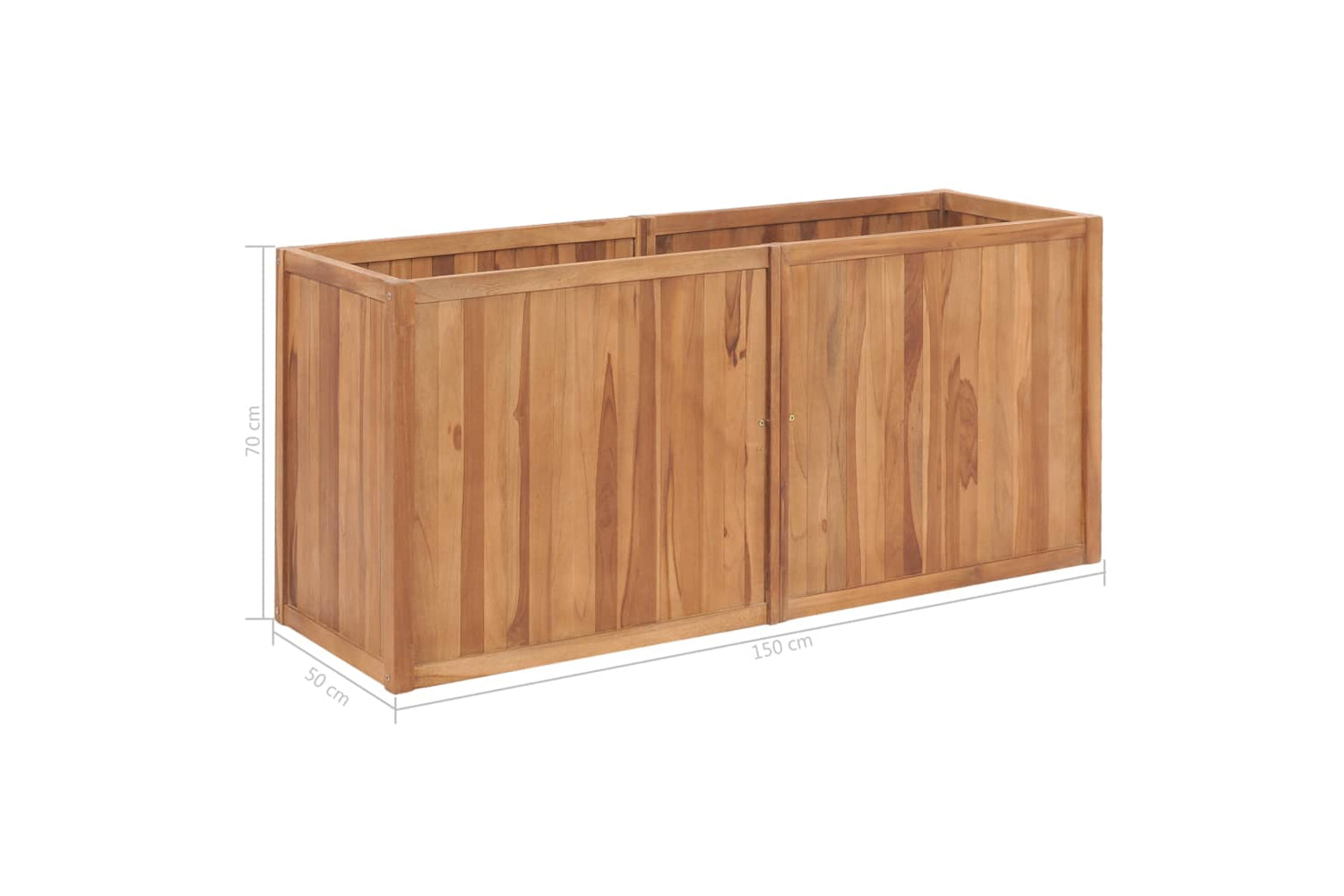 vidaXL 48974 Garden Raised Bed 150x50x70cm Solid Teak Wood-6