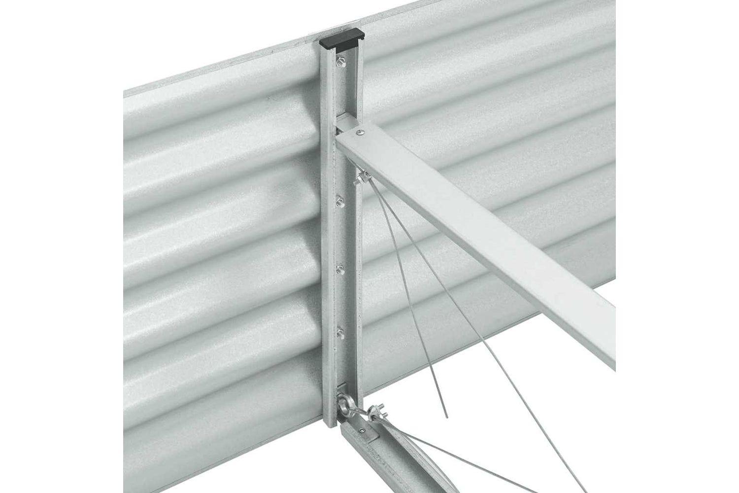 vidaXL Garden Raised Bed 240x80x44cm Galvanised Steel Silver-5