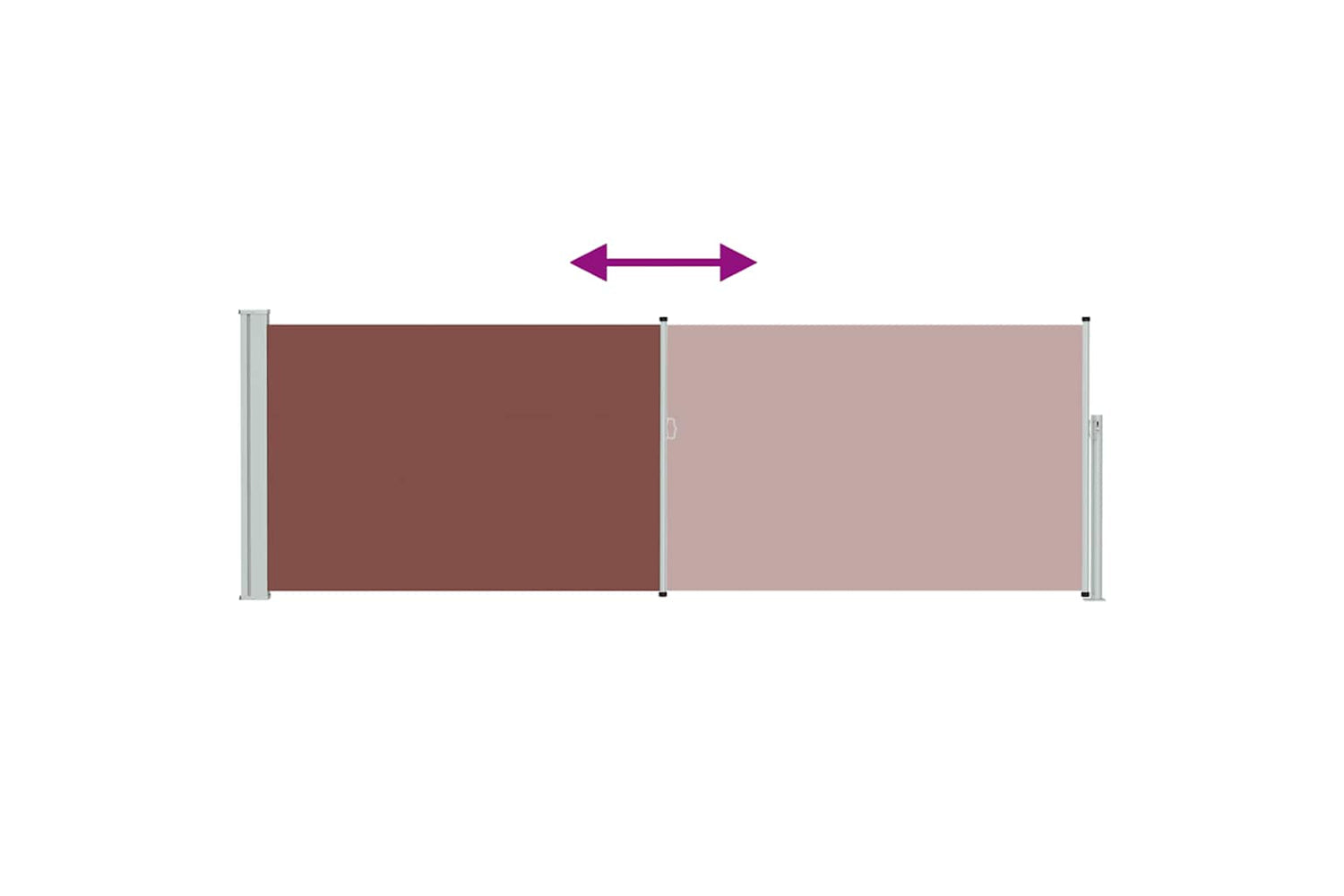 vidaXL 48375 Patio Retractable Side Awning 100x300cm Brown-6