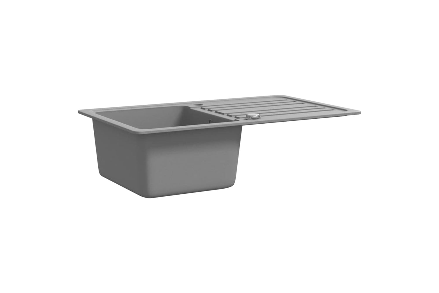 Vidaxl 141670 Granite Kitchen Sink Single Basin With Drainer Reversible Grey-3