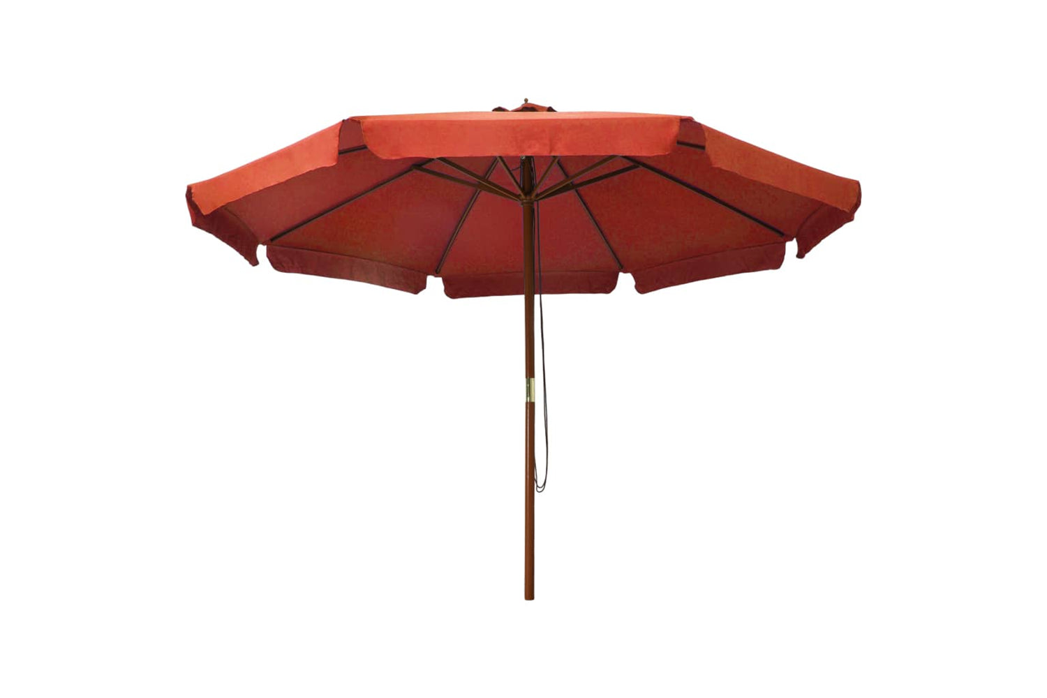 vidaXL 47217 Outdoor Parasol With Wooden Pole 330cm Terracotta-2