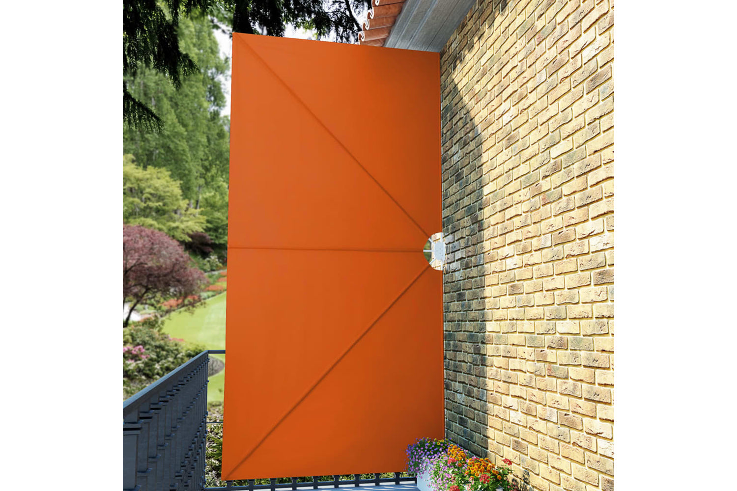 vidaXL 44574 Collapsible Terrace Side Awning Terracotta 400x200cm-2