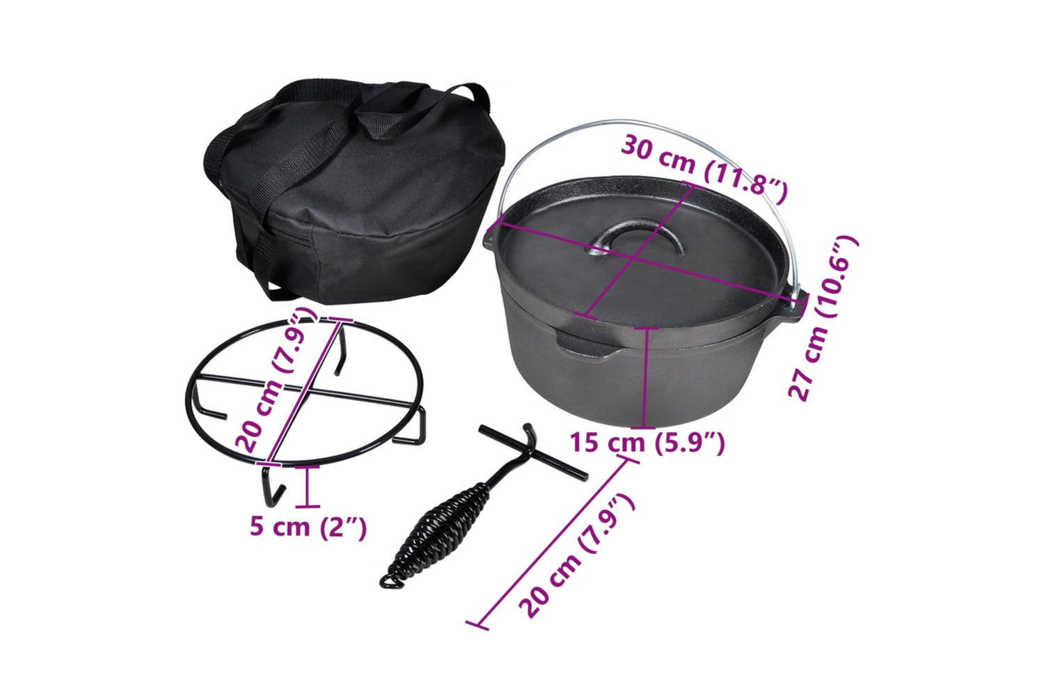 Vidaxl 41562 Dutch Oven 4.2 L Including Accessories-6