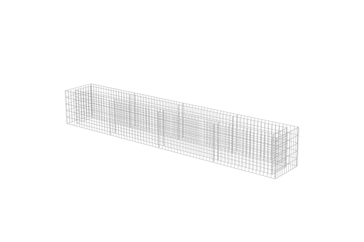 vidaXL 143561 Gabion Raised Bed Galvanised Steel 360x50x50cm-2