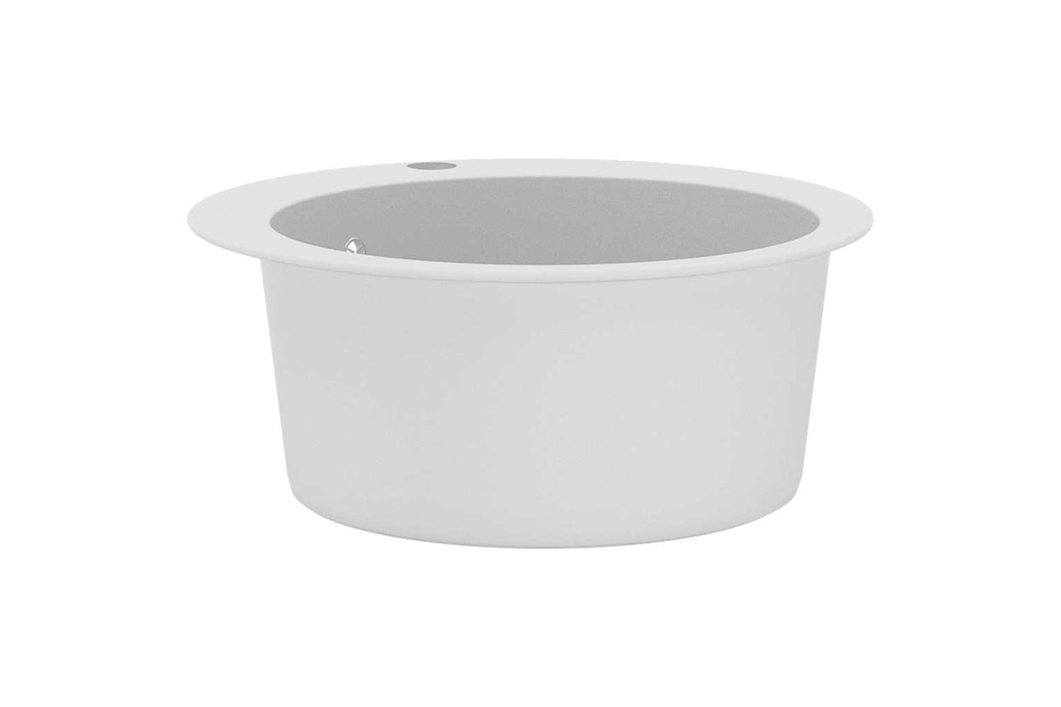 Vidaxl Granite Kitchen Sink Single Basin Round White-3