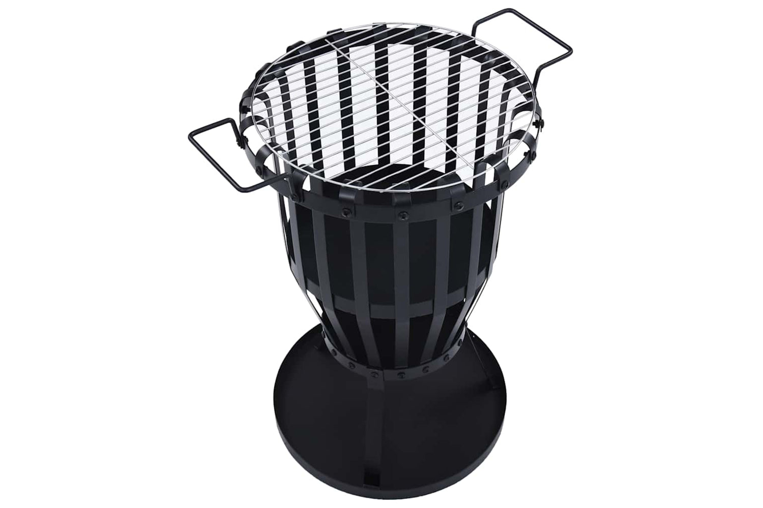 Vidaxl Garden Fire Pit Basket With Bbq Grill Steel 47.5 Cm-3