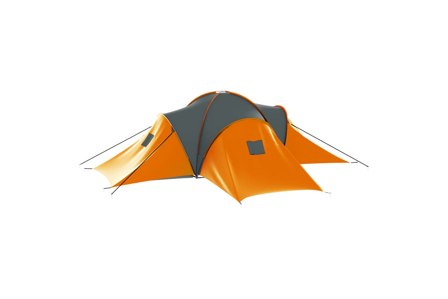 Vidaxl 93181 Camping Tent 9 Persons Fabric Grey And Orange-2