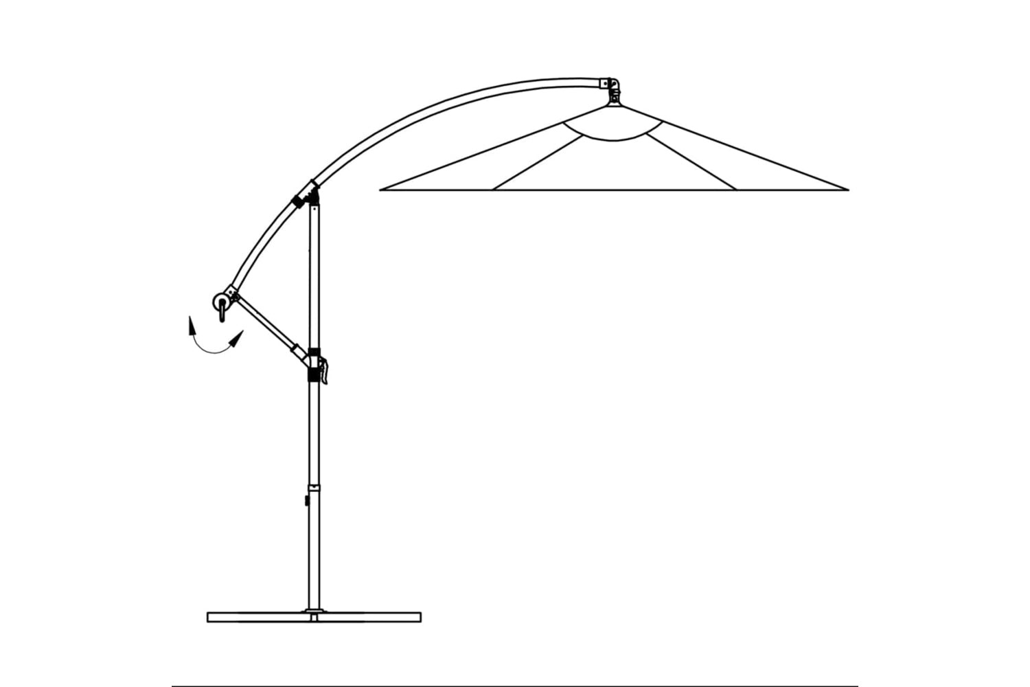Vidaxl 42200 Cantilever Umbrella 3 M Green-7