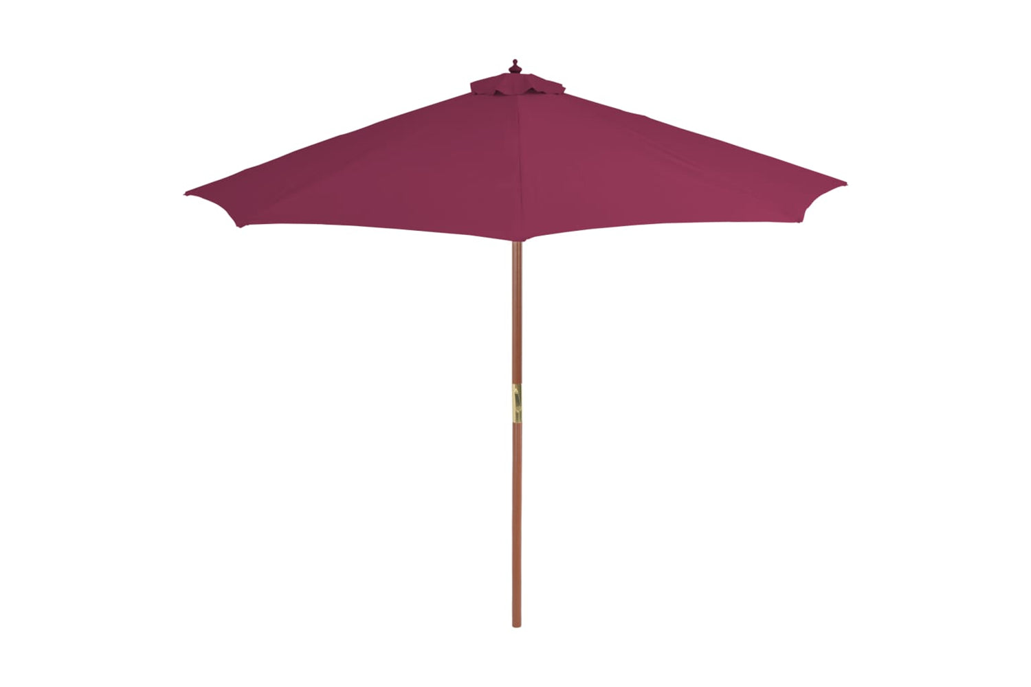 vidaXL 44497 Outdoor Parasol With Wooden Pole 300cm Bordeaux Red-2