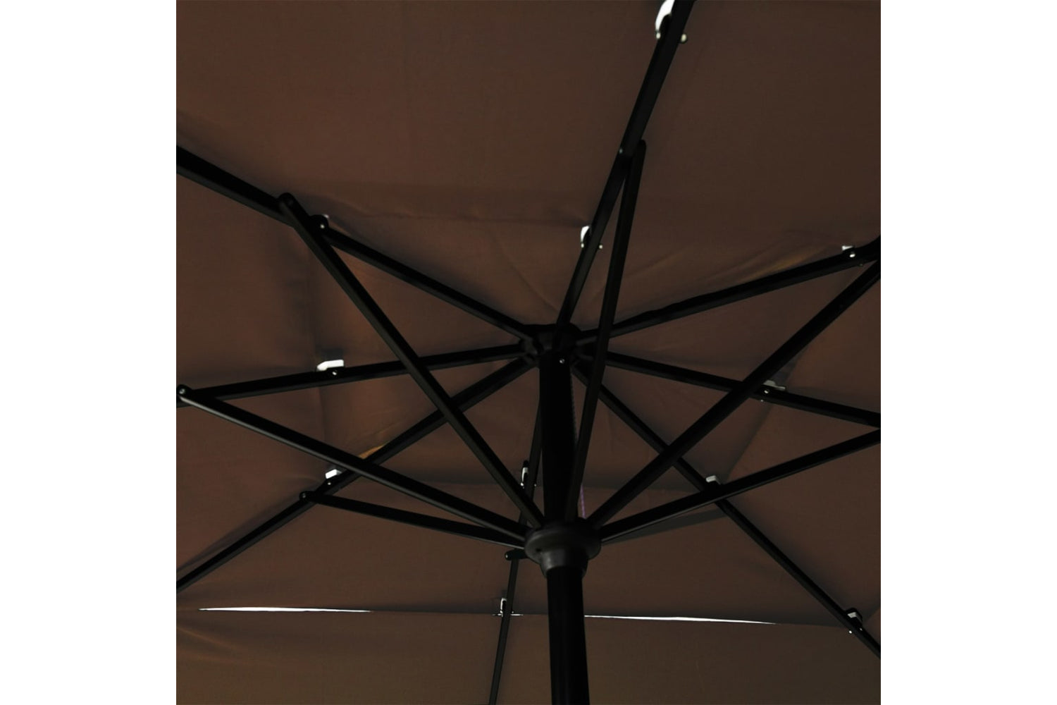 Vidaxl 313839 3-tier Parasol With Aluminium Pole Taupe 2.5x2.5 M-5