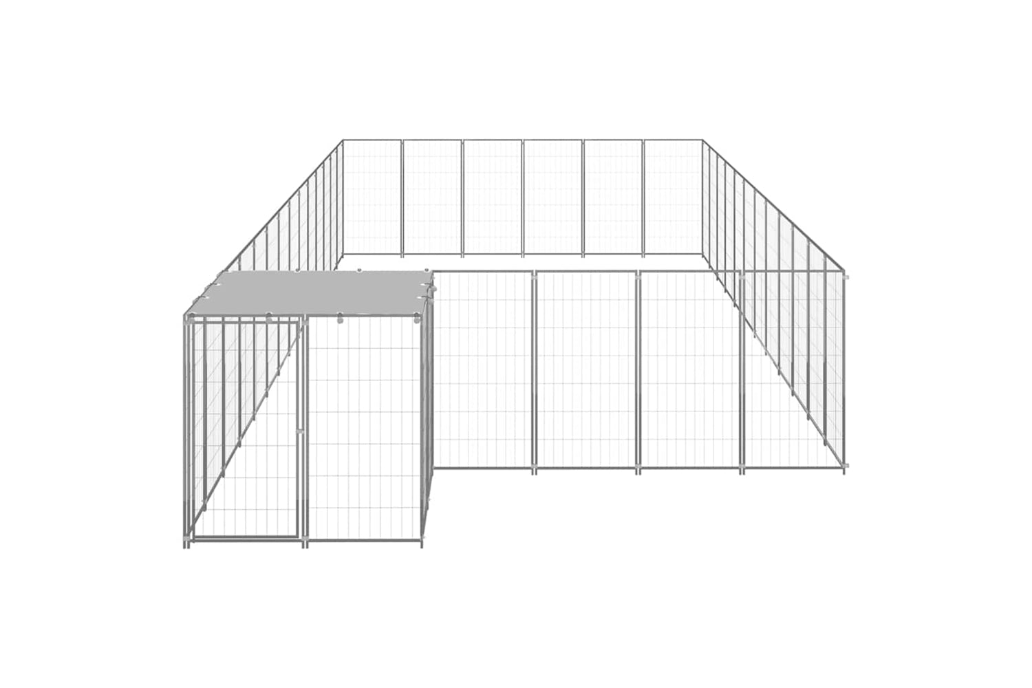 Vidaxl 3082223 Dog Kennel Silver 22.99 M2 Steel-2