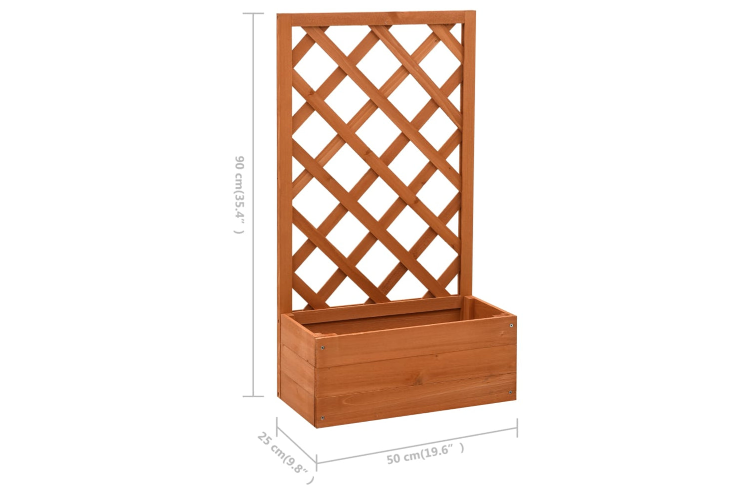vidaXL 314830 Garden Trellis Planter Orange 50x25x90cm Solid Firwood-6