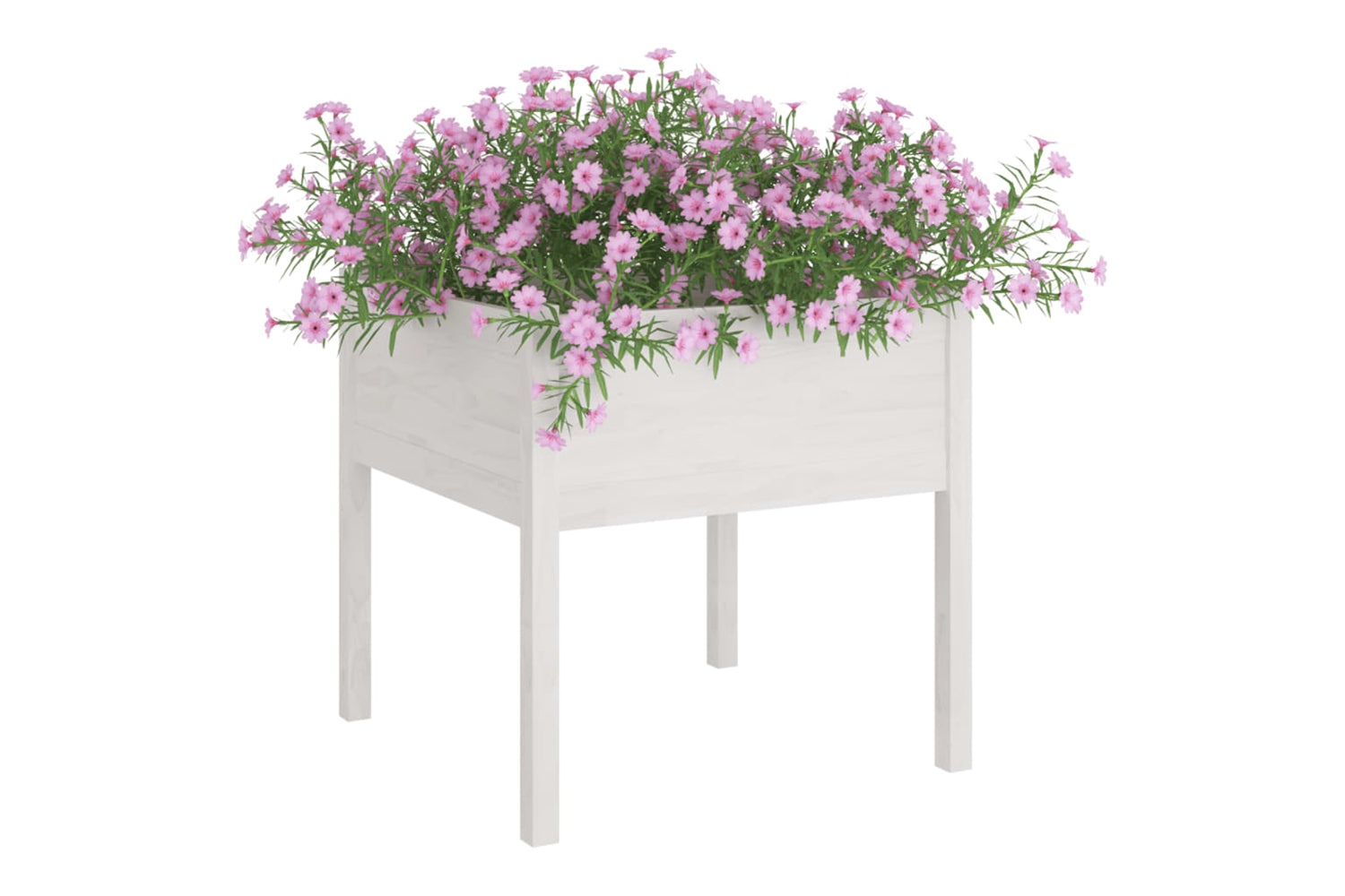 vidaXL 810811 Garden Planter White 70x70x70cm Solid Pinewood-2