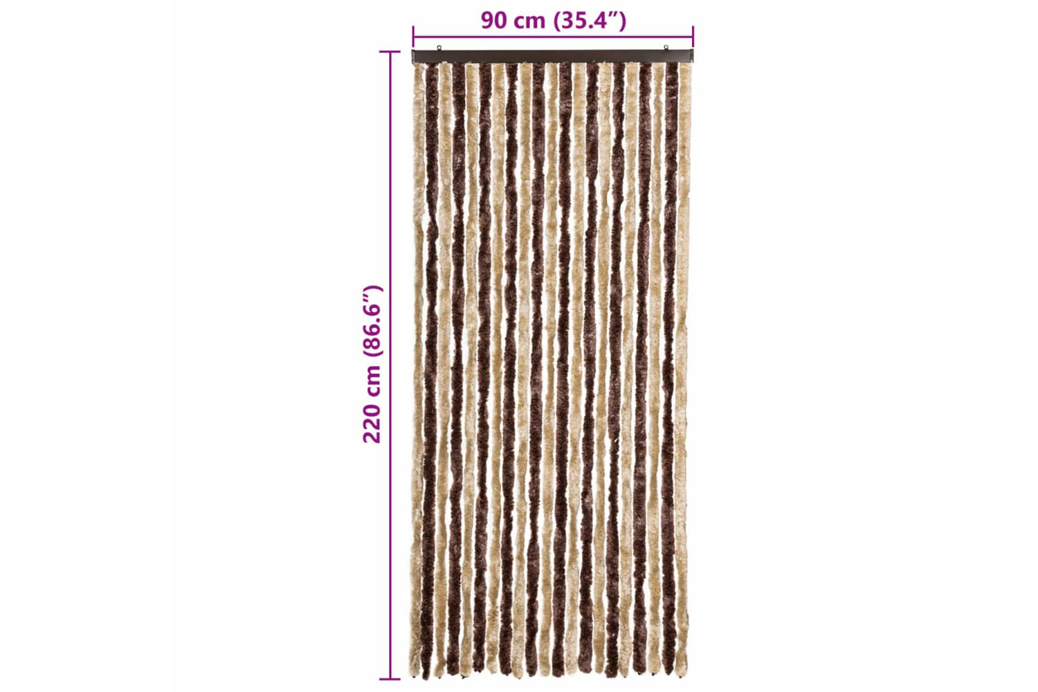 vidaXL Insect Curtain Beige And Light Brown 90x220cm Chenille-6