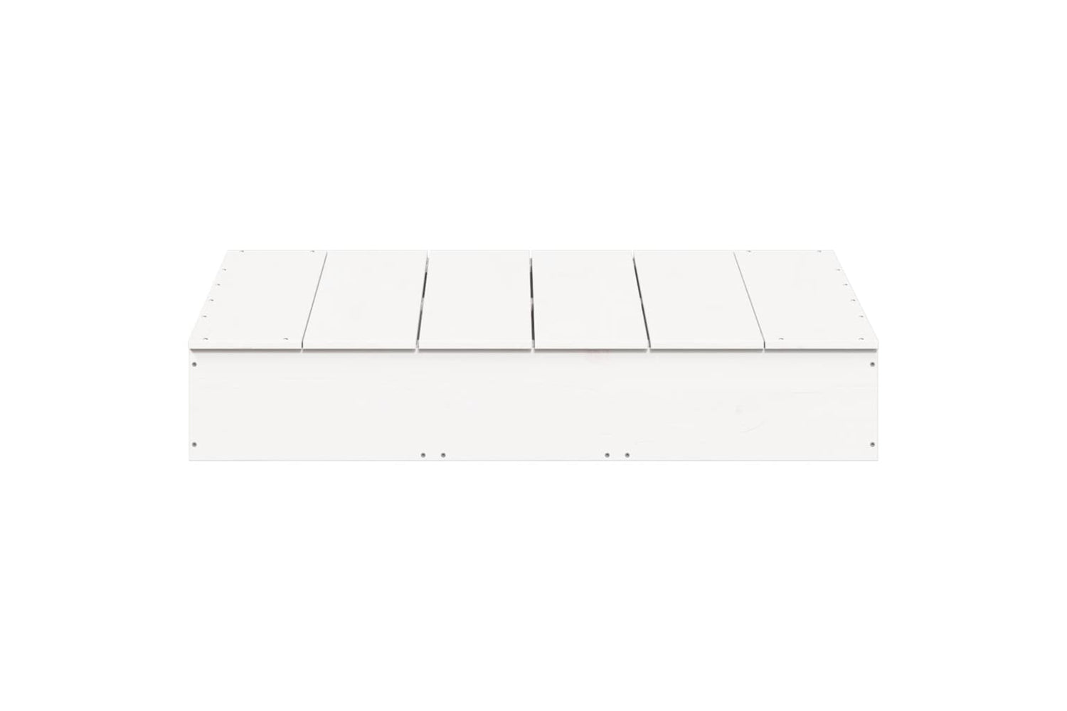 vidaXL 832607 Sandpit With Cover White 111x111x19.5cm Solid Wood Pine-4