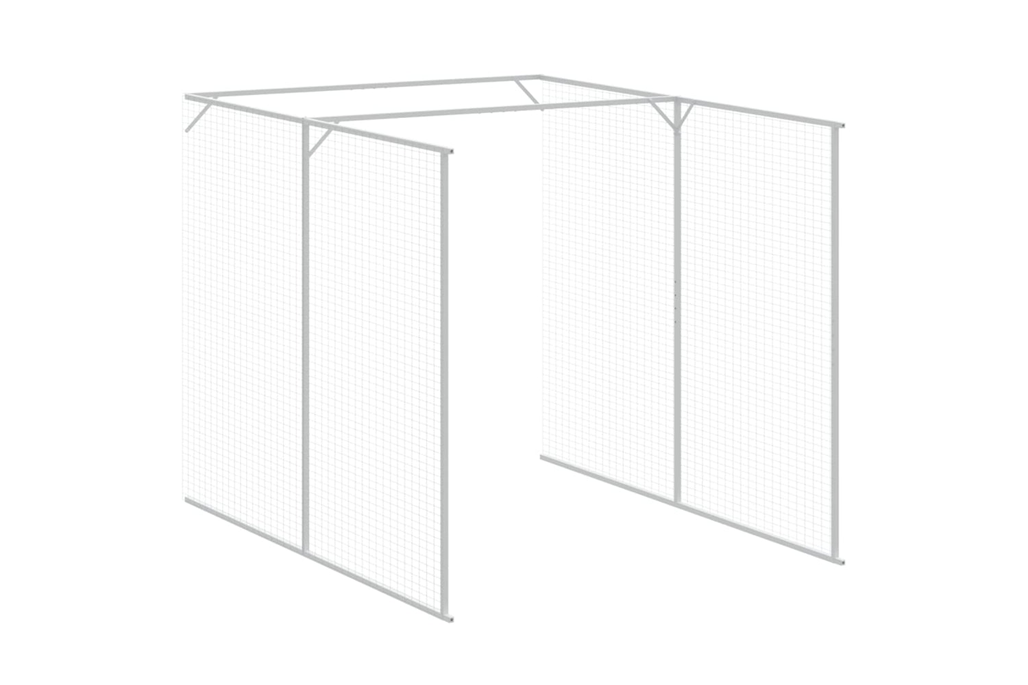 vidaXL 3189101 Dog House With Run Anthracite 165x863x181cm Galvanised Steel-6