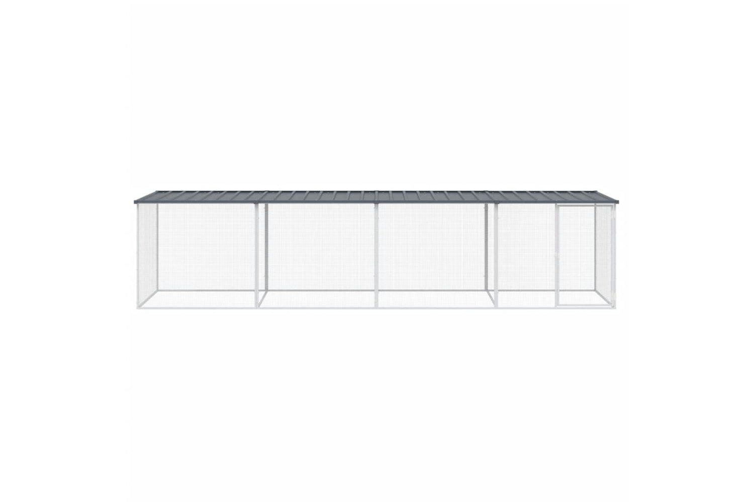 vidaXL 3189050 Chicken Cage With Roof Anthracite 403x98x90cm Galvanised Steel-2