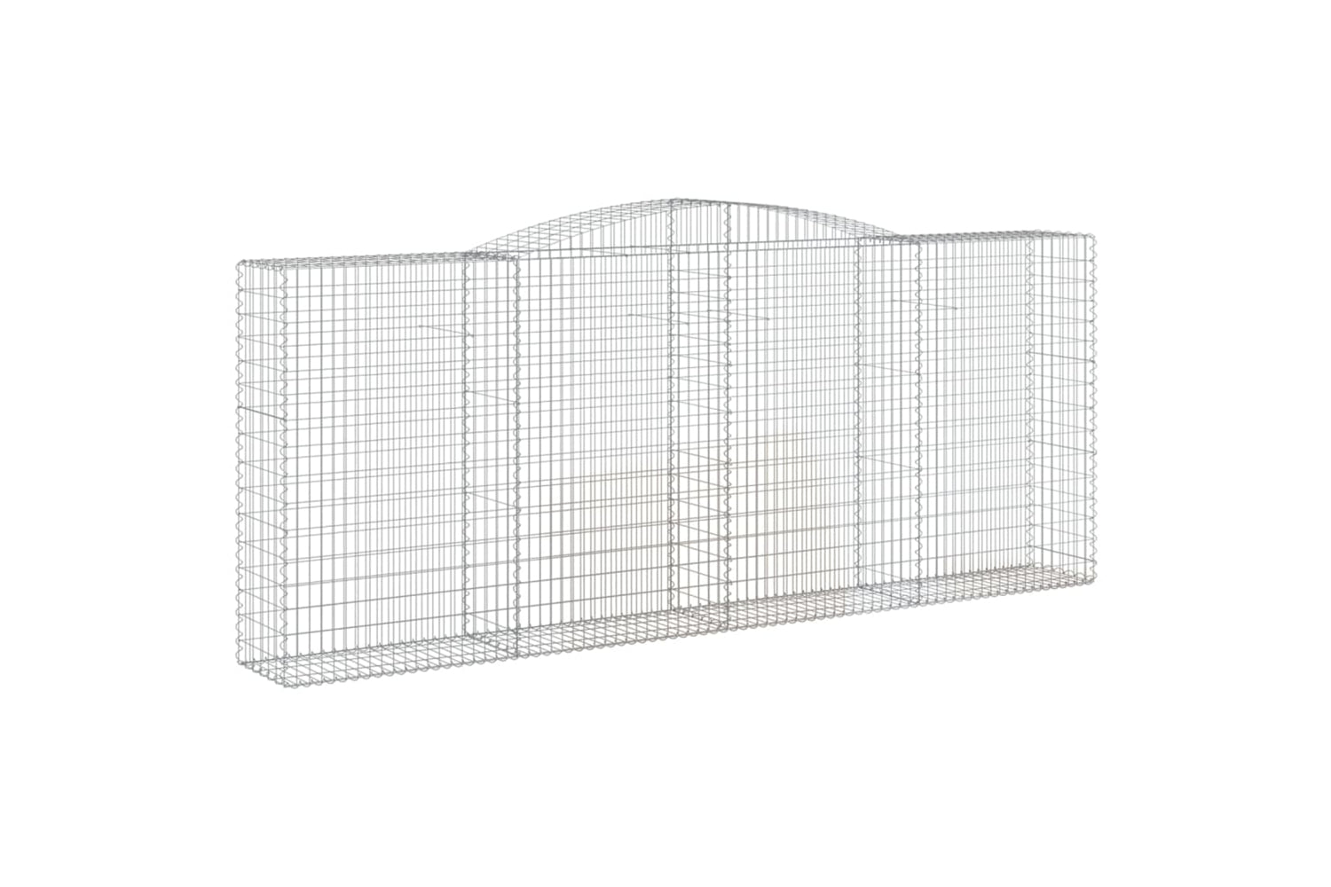 vidaXL 3147036 Arched Gabion Baskets 3 Pcs 400x50x160/180cm Galvanised Iron-2