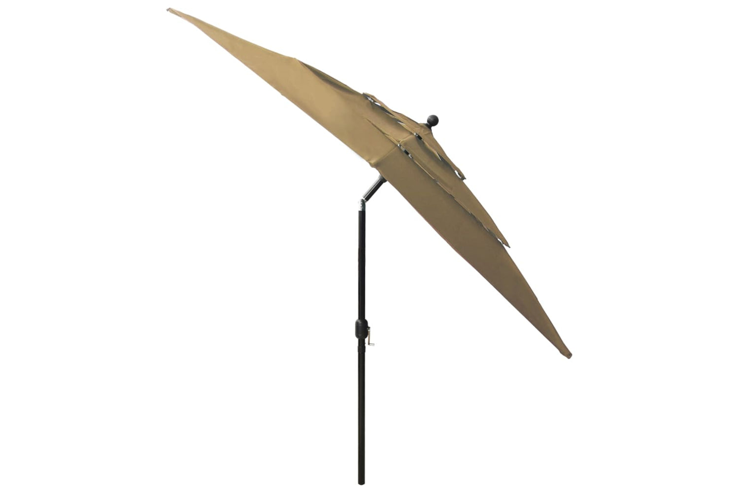 Vidaxl 313839 3-tier Parasol With Aluminium Pole Taupe 2.5x2.5 M-4