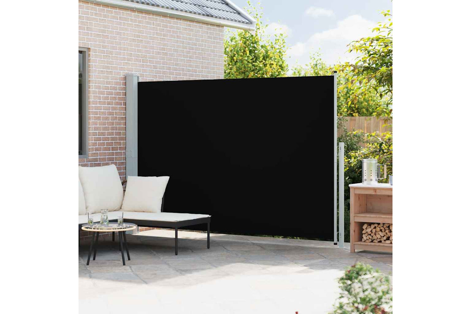 vidaXL 313411 Patio Retractable Side Awning 200x300cm Black-2