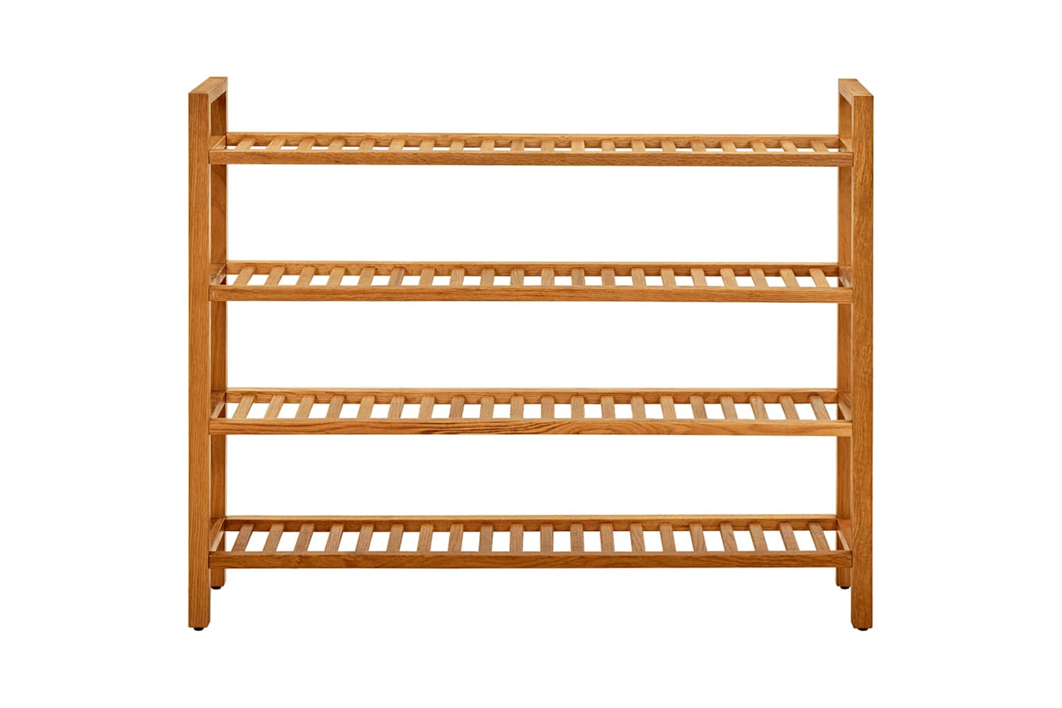 vidaXL 331750 Shoe Rack With 4 Shelves 100x27x80cm Solid Oak Wood-2