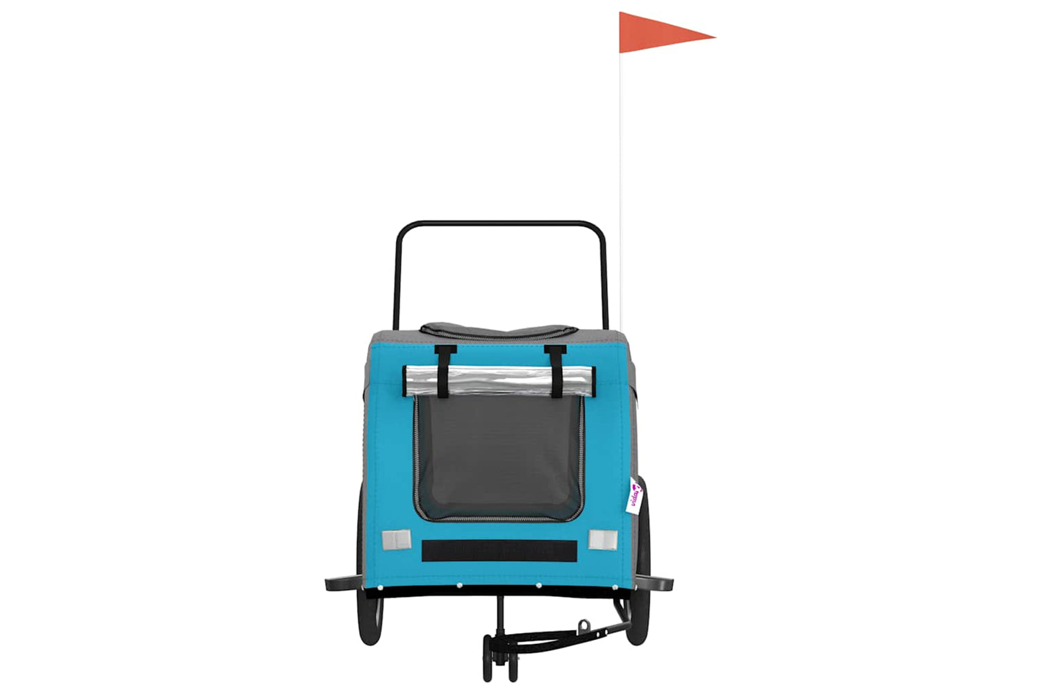 Vidaxl 93862 Pet Bike Trailer Blue And Grey Oxford Fabric And Iron-3