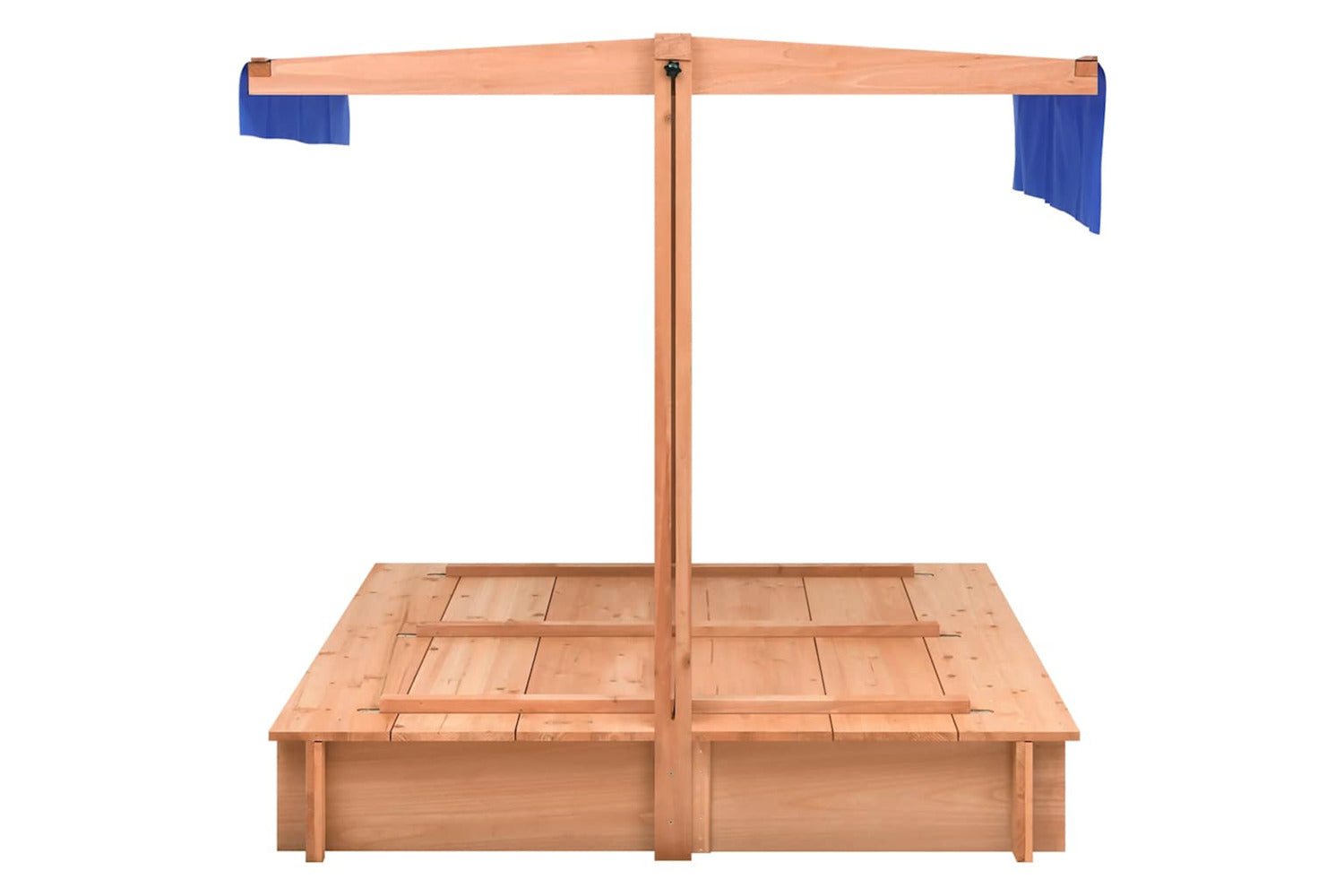 Vidaxl Sandbox With Roof Firwood 112x112x112 Cm-3