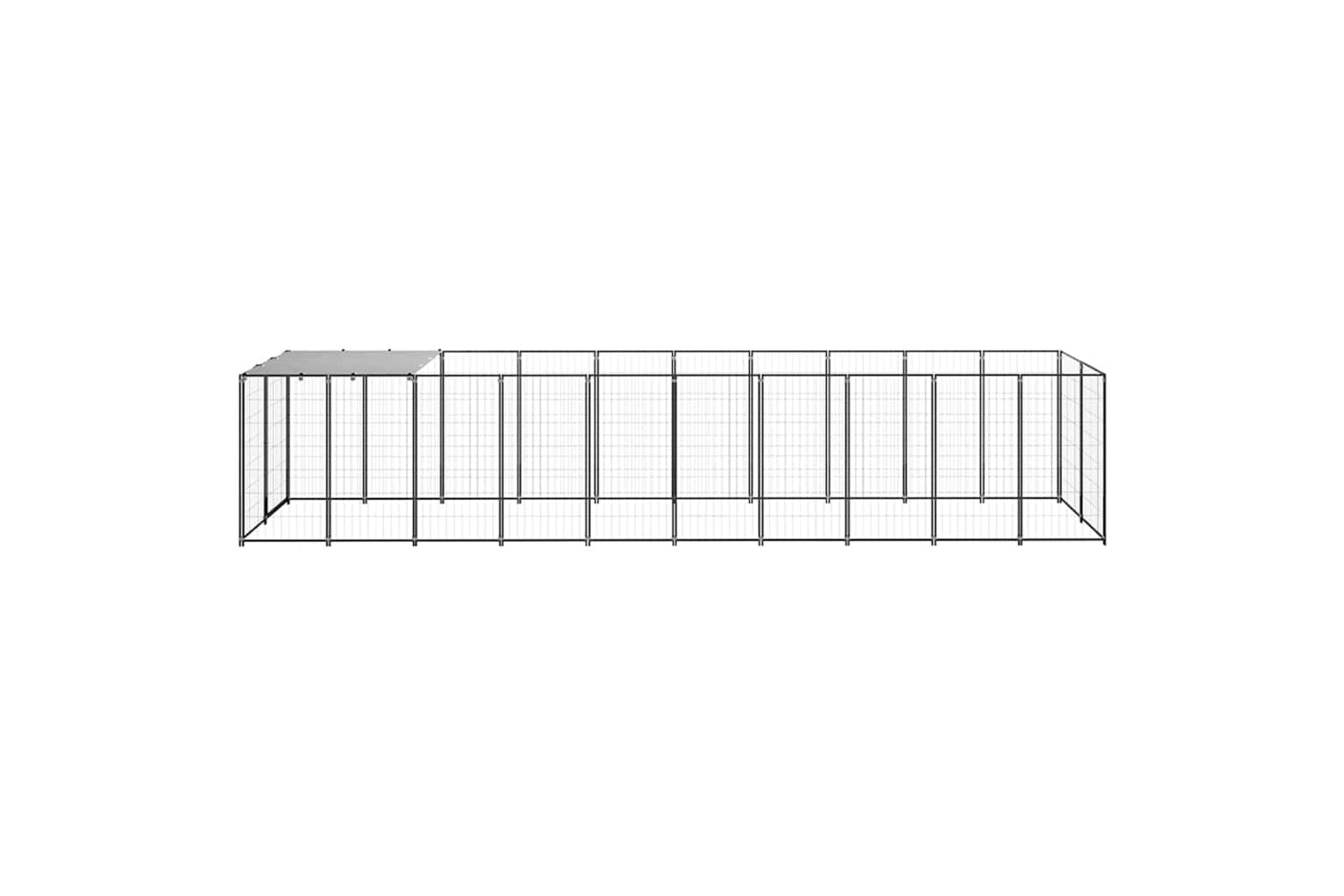 Vidaxl 3082201 Dog Kennel Black 6.05 M2 Steel-3
