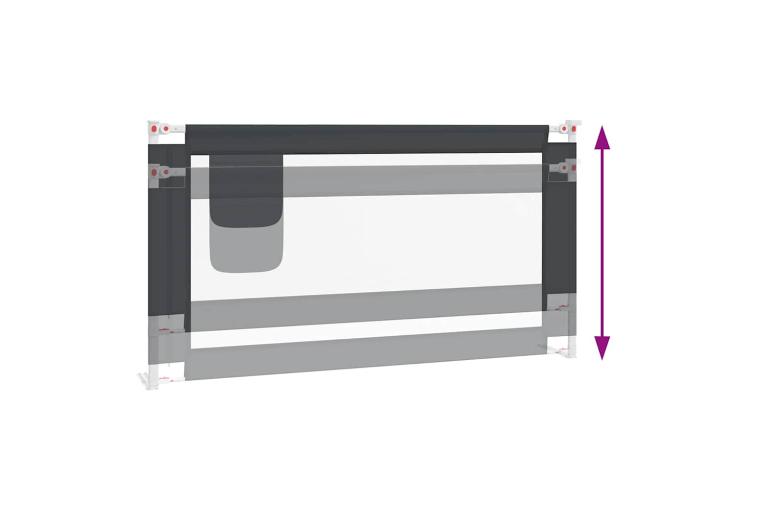 Vidaxl Toddler Safety Bed Rail Dark Grey 160x25 Cm Fabric-5