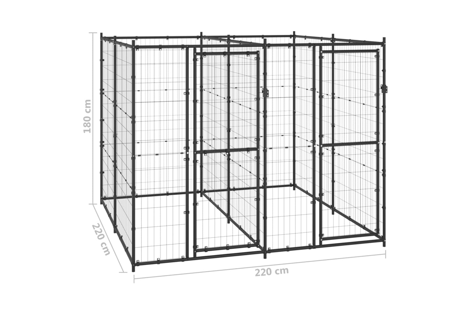 Vidaxl 3082260 Outdoor Dog Kennel Steel 4.84 M2-6