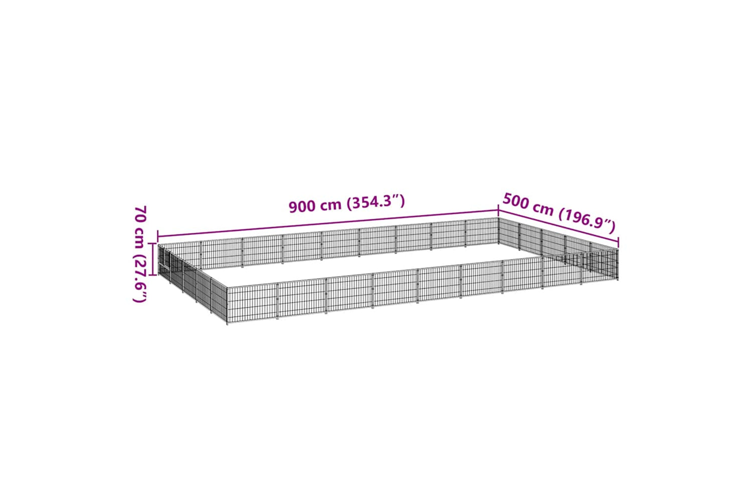 Vidaxl 3082161 Dog Kennel Black 45 M2 Steel-6