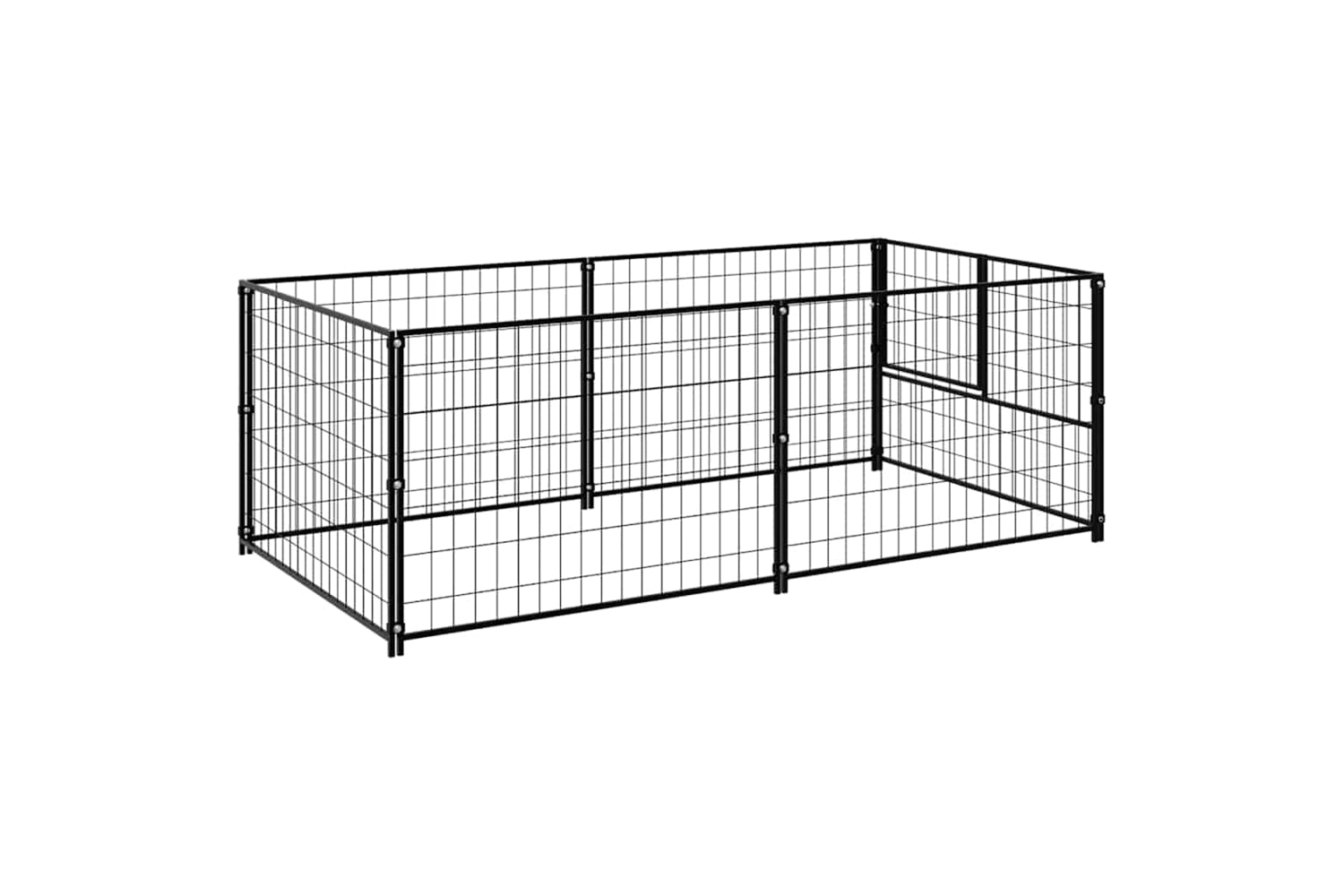 Vidaxl Dog Kennel Black 200x100x70 Cm Steel-5