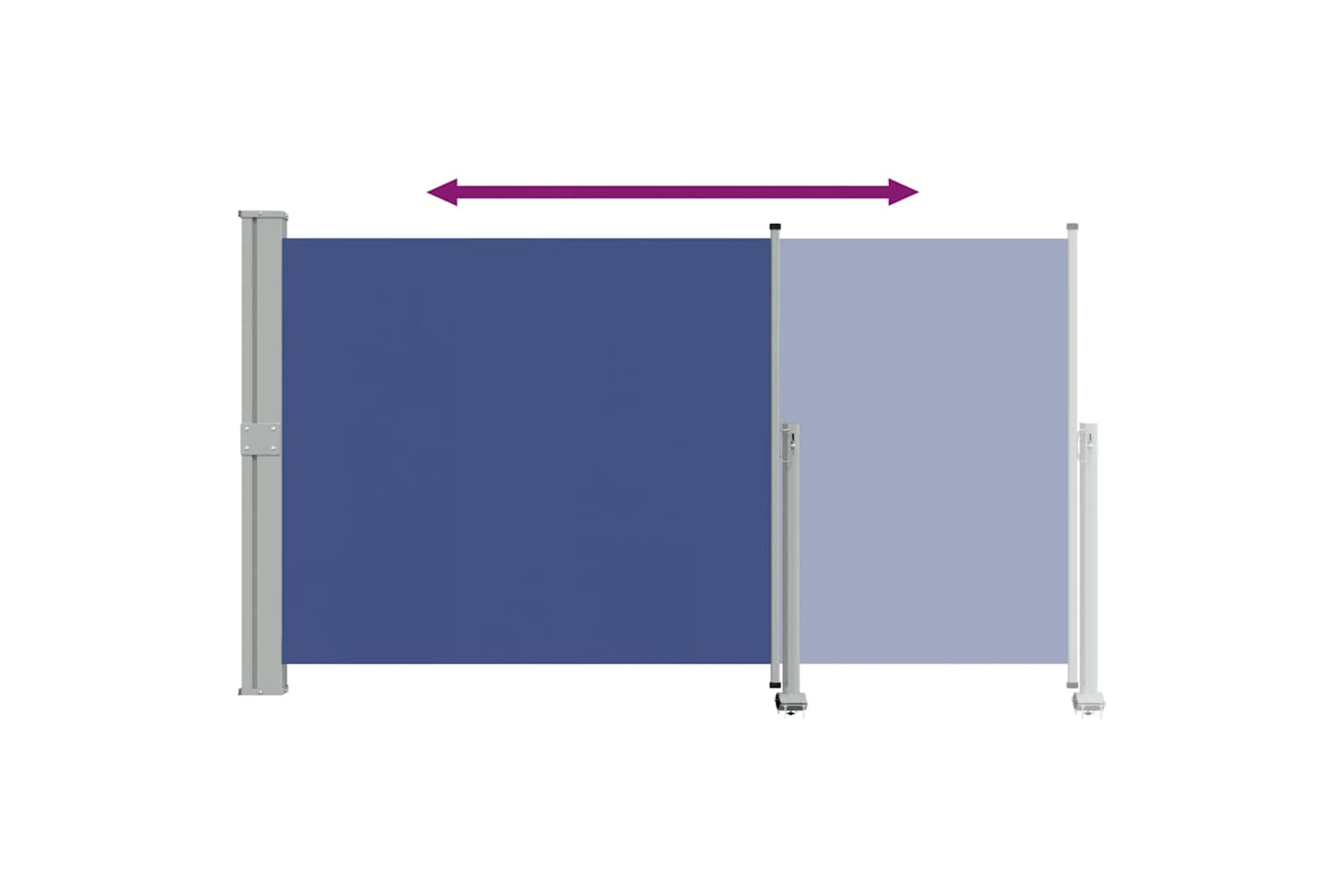vidaXL Patio Retractable Side Awning 140 X 300cm Blue-7