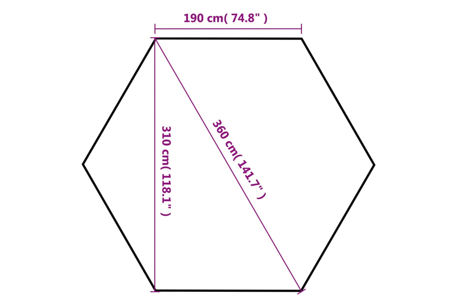 Vidaxl 42108 Hexagonal Pop-up Foldable Marquee Grey 3.6x3.1 M-8