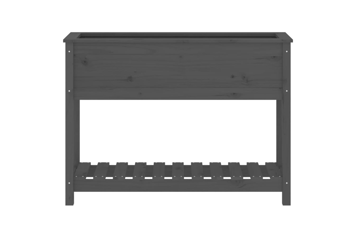 vidaXL 823768 Planter With Shelf Grey 111.5x34.5x81cm Solid Wood Pine-4