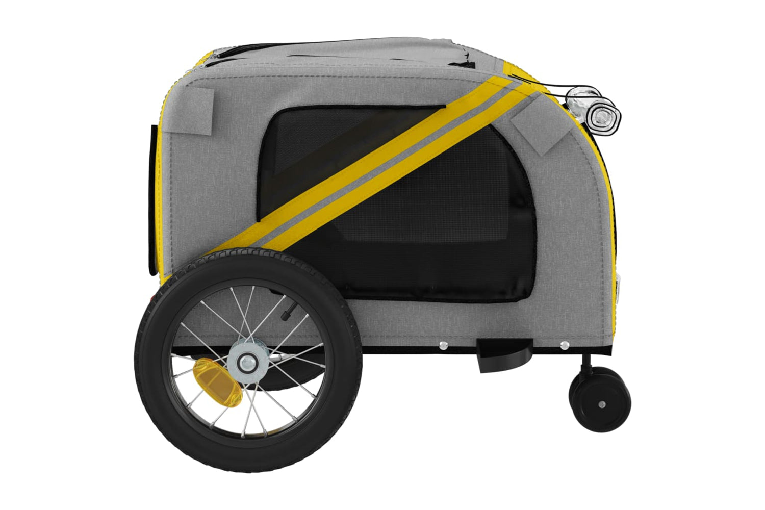 Vidaxl 93889 Pet Bike Trailer Yellow And Black Oxford Fabric And Iron-6