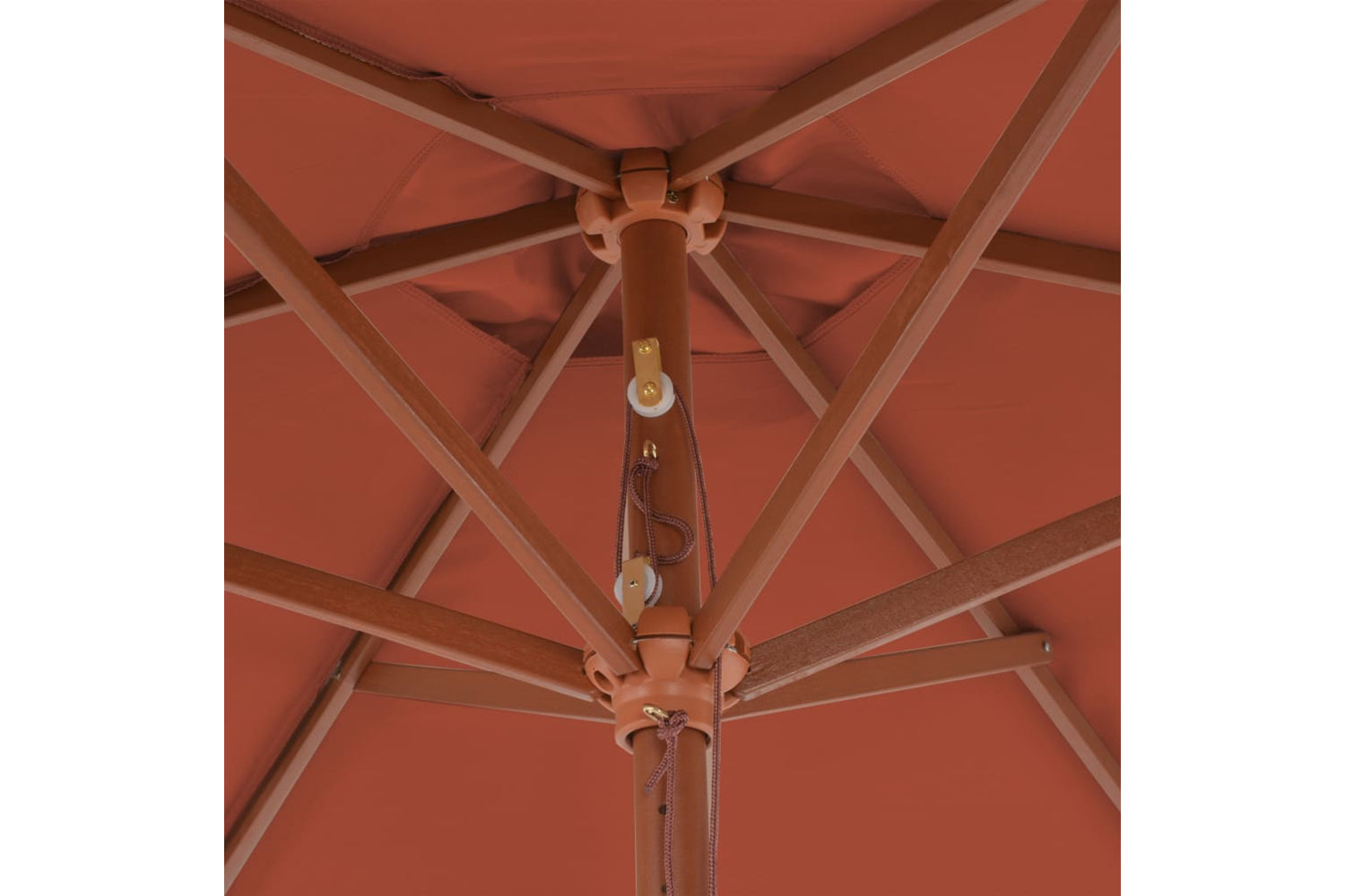 vidaXL 44518 Outdoor Parasol With Wooden Pole 270cm Terracotta-5
