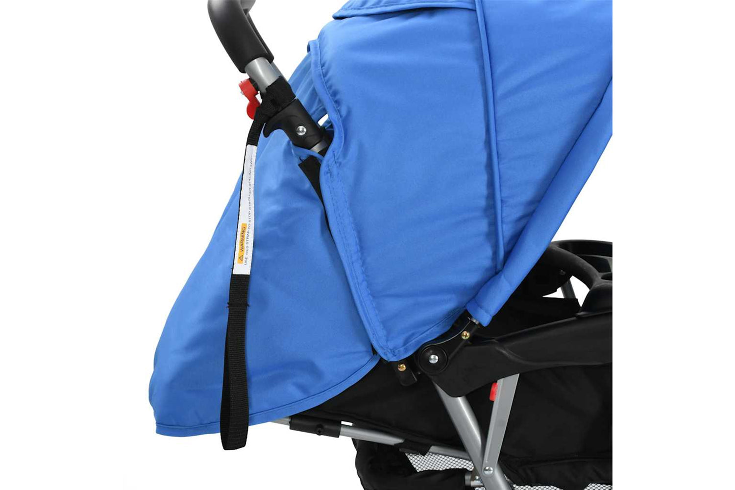 Vidaxl Tandem Stroller Steel Blue/Black-7