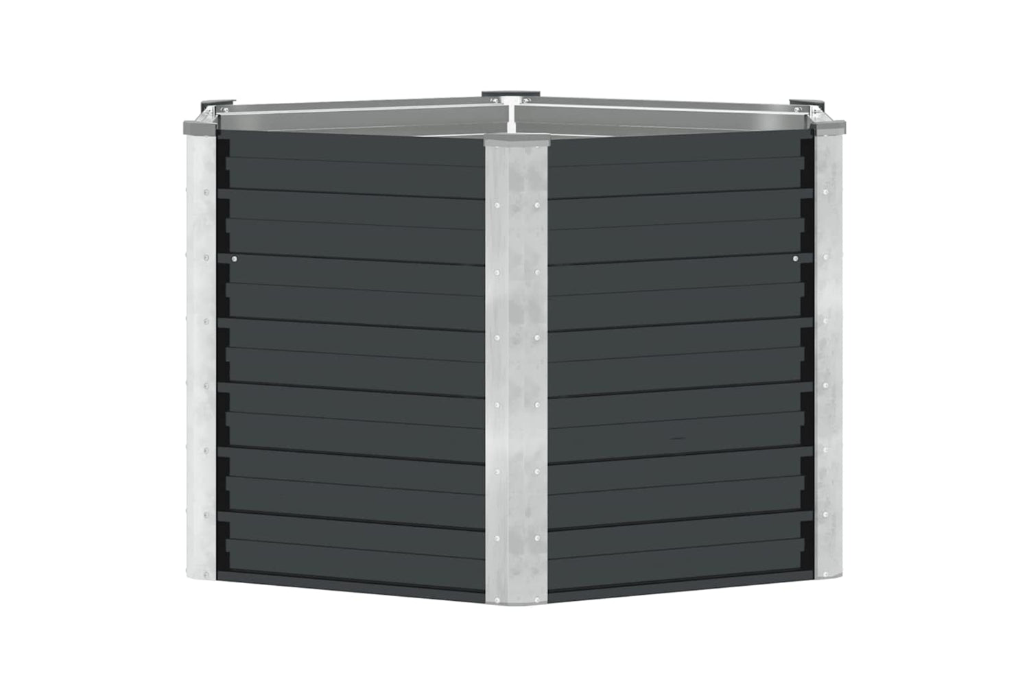 Vidaxl Garden Raised Bed Anthracite 129x129x77 Cm Galvanised Steel-5