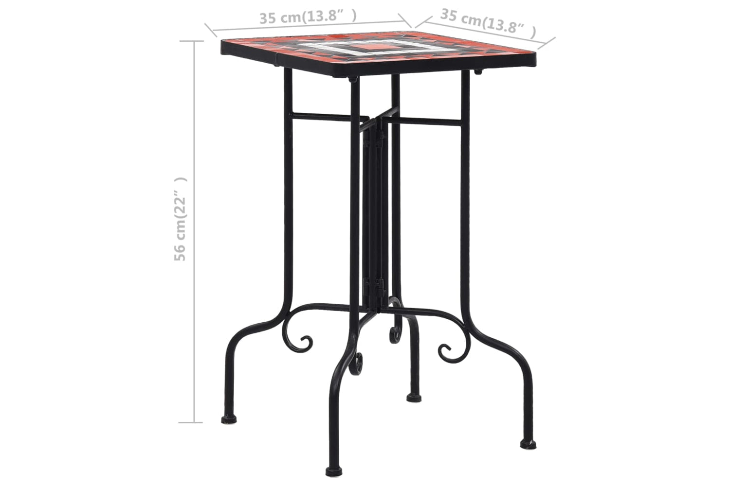 Vidaxl 46712 Mosaic Side Table Terracotta And White Ceramic-7
