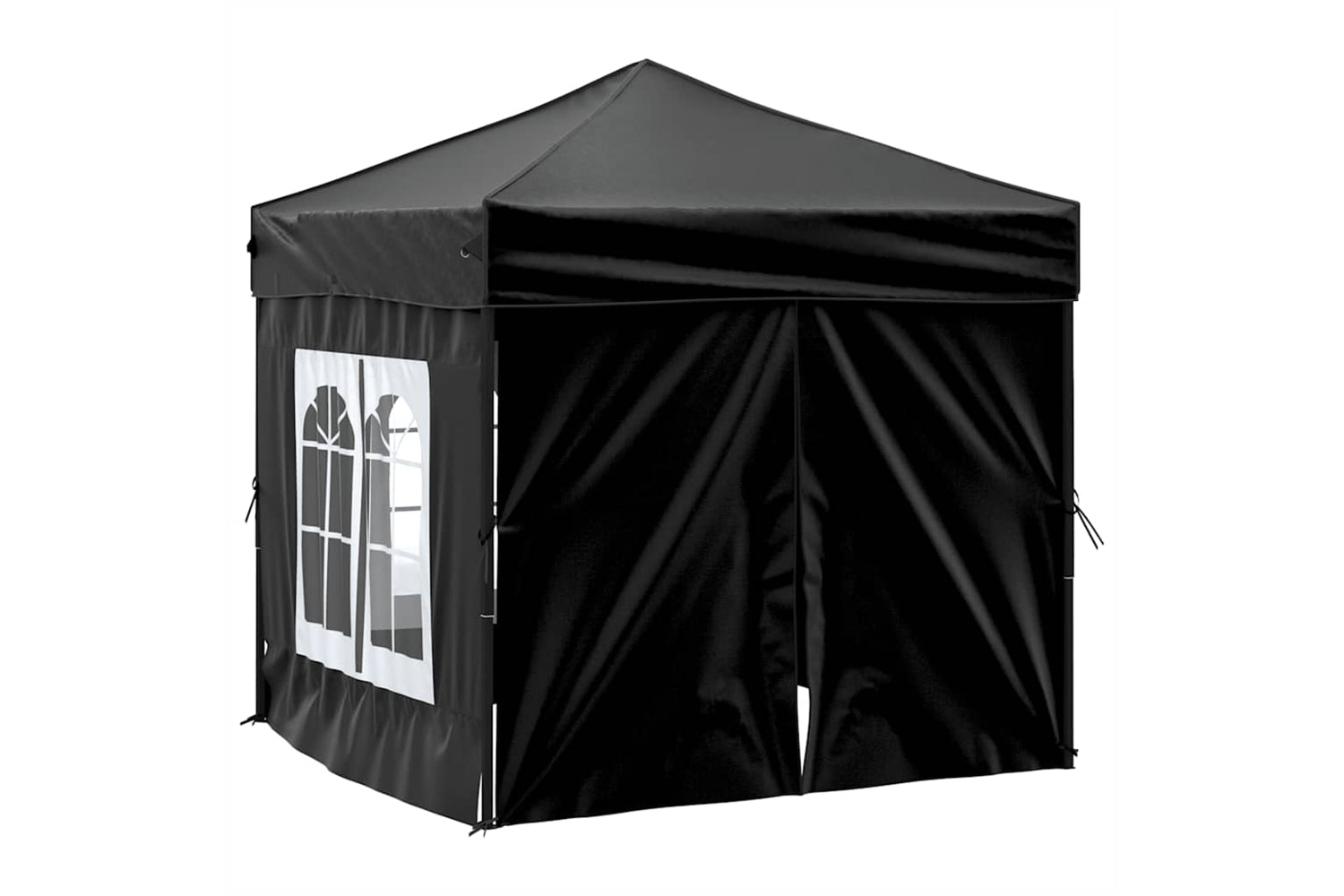 Vidaxl 93504 Folding Party Tent With Sidewalls Black 2x2 M-2