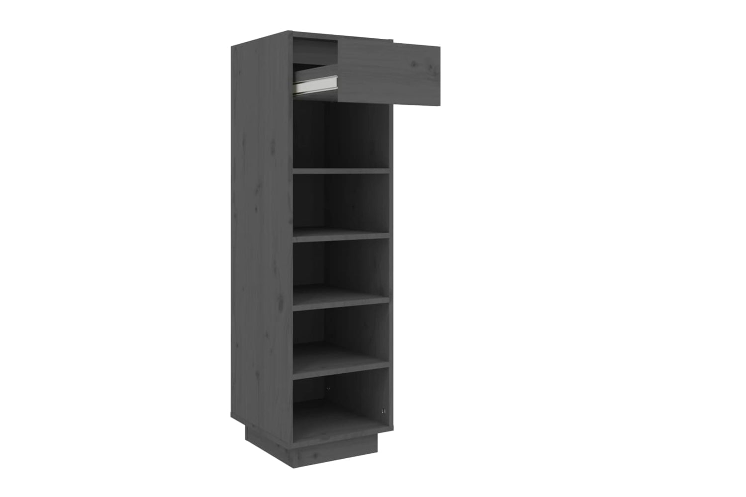 vidaXL Shoe Cabinet Grey 30x34x105cm Solid Wood Pine-4