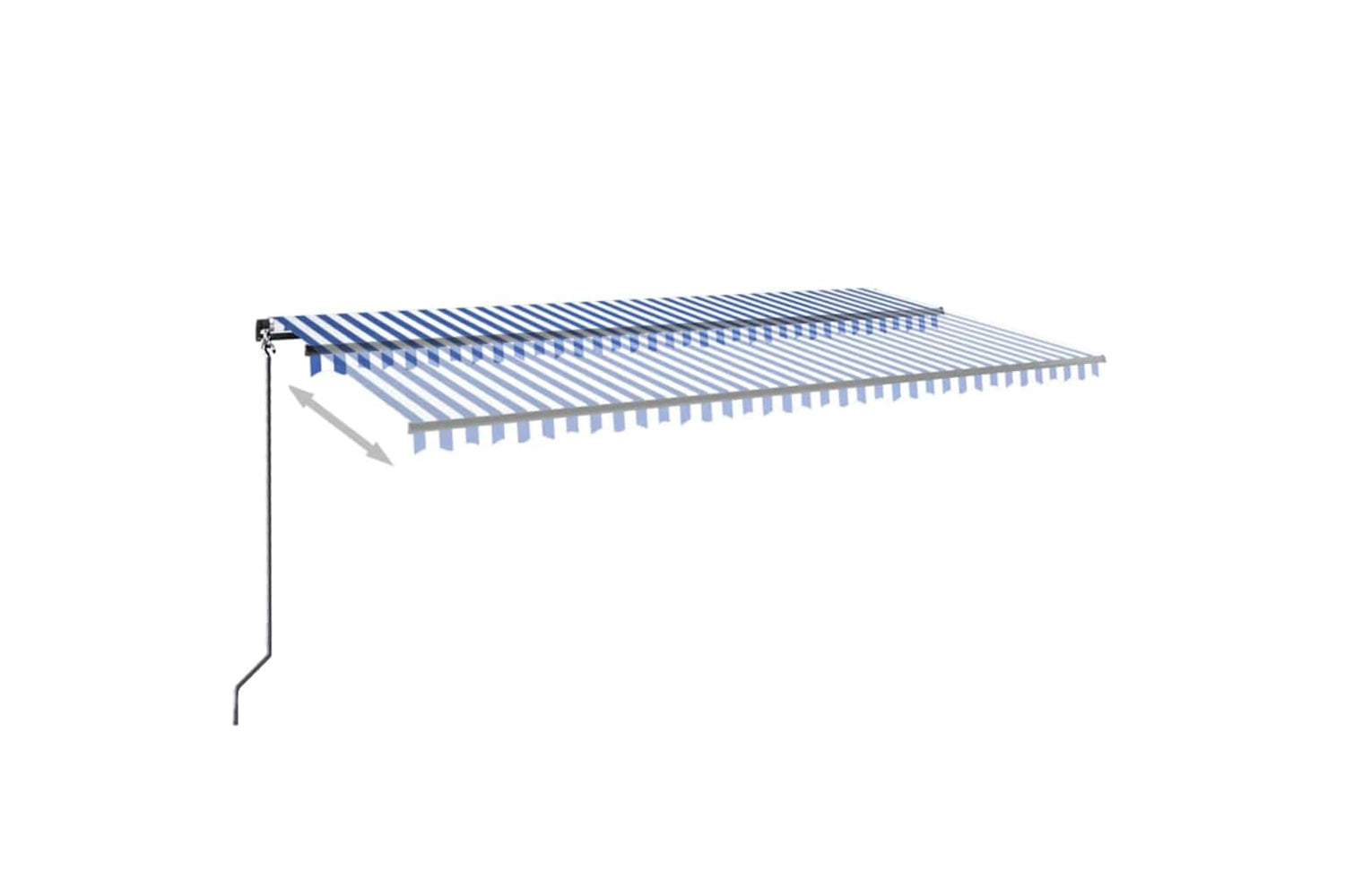 vidaXL 3069161 Manual Retractable Awning With Led 600x300cm Blue And White-2