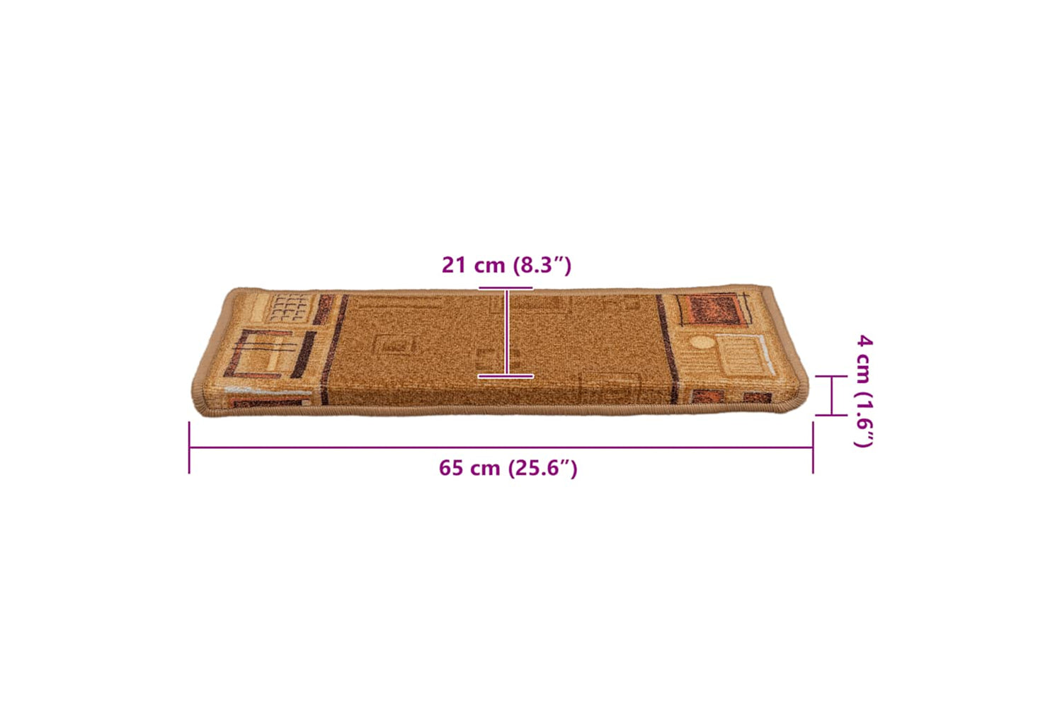 vidaXL 326207 Stair Mats Self-adhesive 15 Pcs 65x21x4cm Beige-9